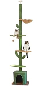 Amazon | キャットタワー 木製 シニア 猫タワー 多頭飼い - 大型猫用
